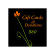 Load image into Gallery viewer, Long stemmed bright orange wind poppy wildflower against a black background with the words Gift cards and donations. $60