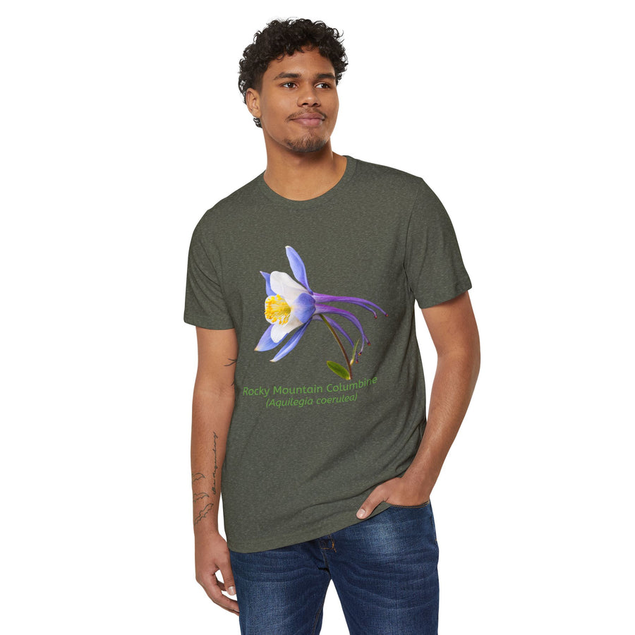 Rocky Mountain Columbine Wildflower Eco T-Shirt