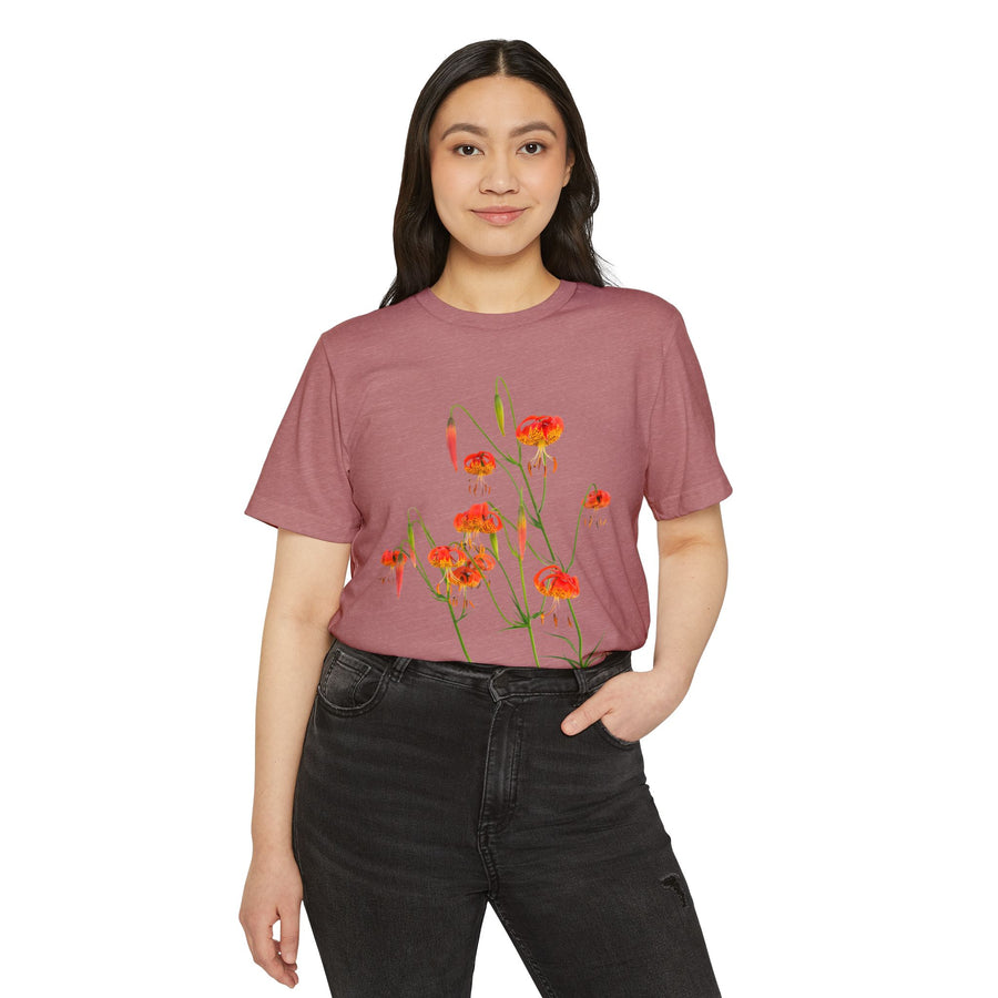 Leopard Lilies - Unisex Recycled Organic T-Shirt