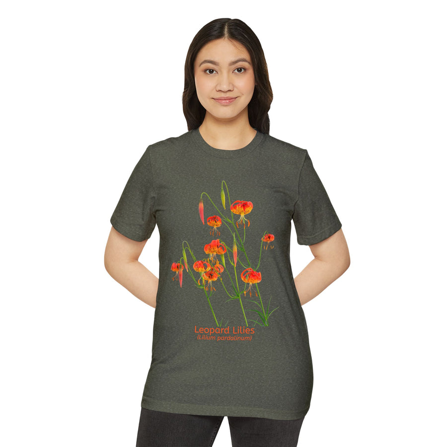 Leopard Lilies - Unisex Recycled Organic T-Shirt