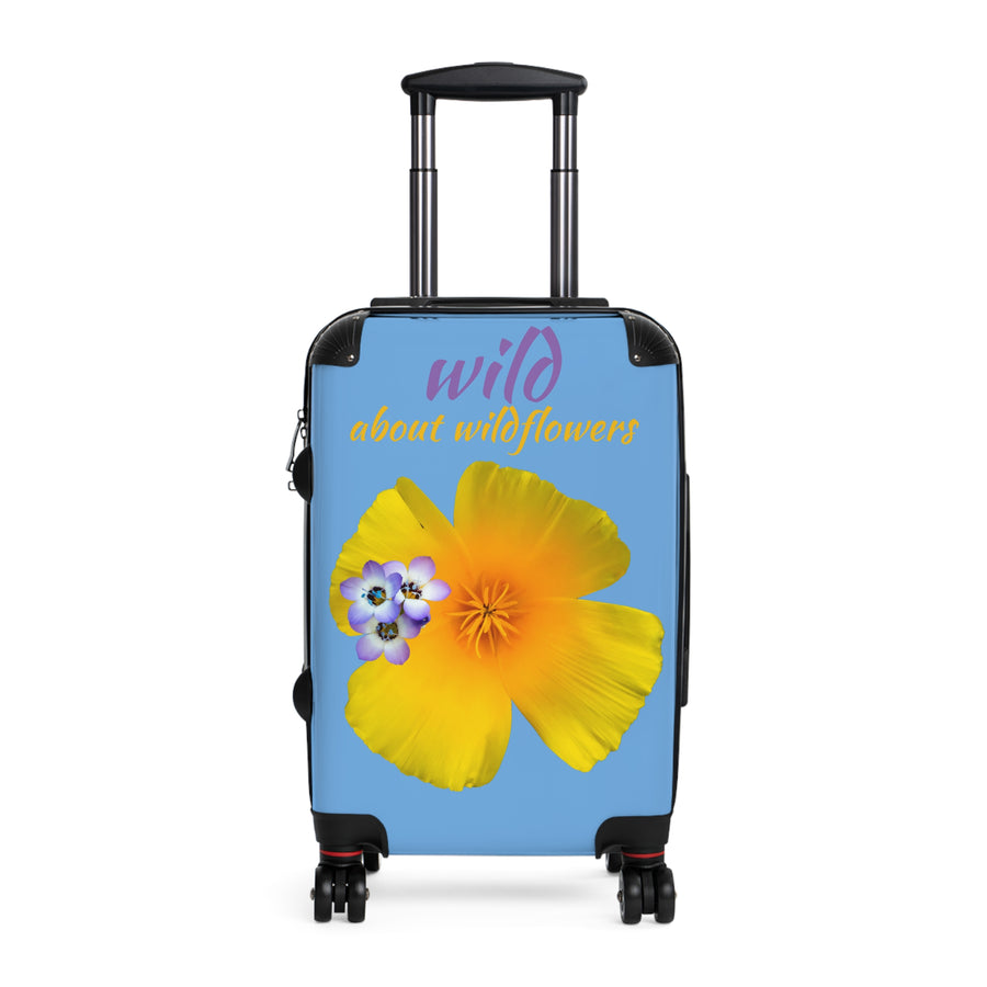 Suitcase - California Poppy & Gilia - Light Blue