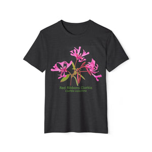 Red Ribbon Clarkia Wildflower Eco T-Shirt