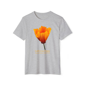 California Poppy Wildflower Unisex Recycled Organic T-Shirt