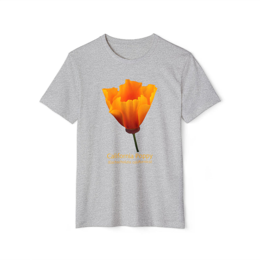 California Poppy Wildflower Unisex Recycled Organic T-Shirt