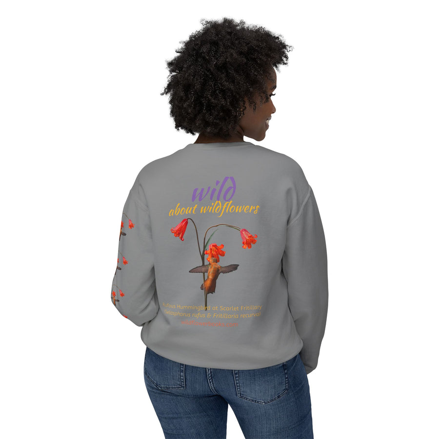 Sweatshirt - Rufous Hummingbird at Scarlet Fritillary Unisex Crewneck