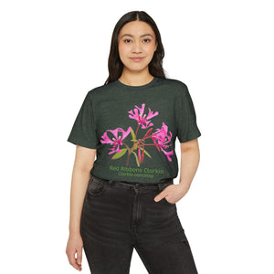 Red Ribbon Clarkia Wildflower Eco T-Shirt