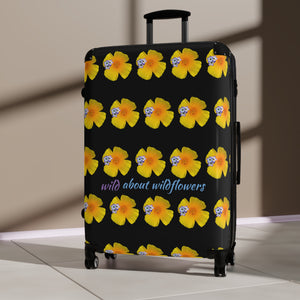 Suitcase - California Poppies & Gilias Black