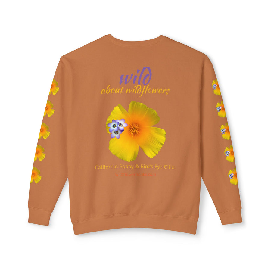 Sweatshirt California Poppy and Gilia Unisex Lightweight Crewneck