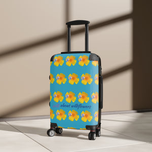 Suitcase - CA Poppies & Gilias Grid Turquoise