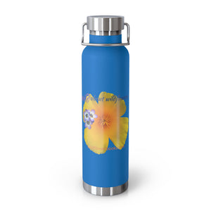 California Poppy & Bird's Eye Gilia Copper Vacuum Insulated Bottle, 22oz