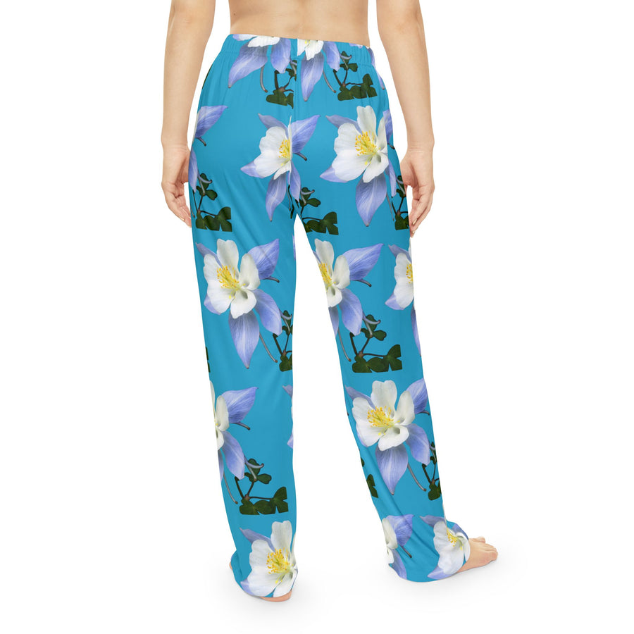 Wild Women's Pajama Pants - Colorado Columbine - Turquoise