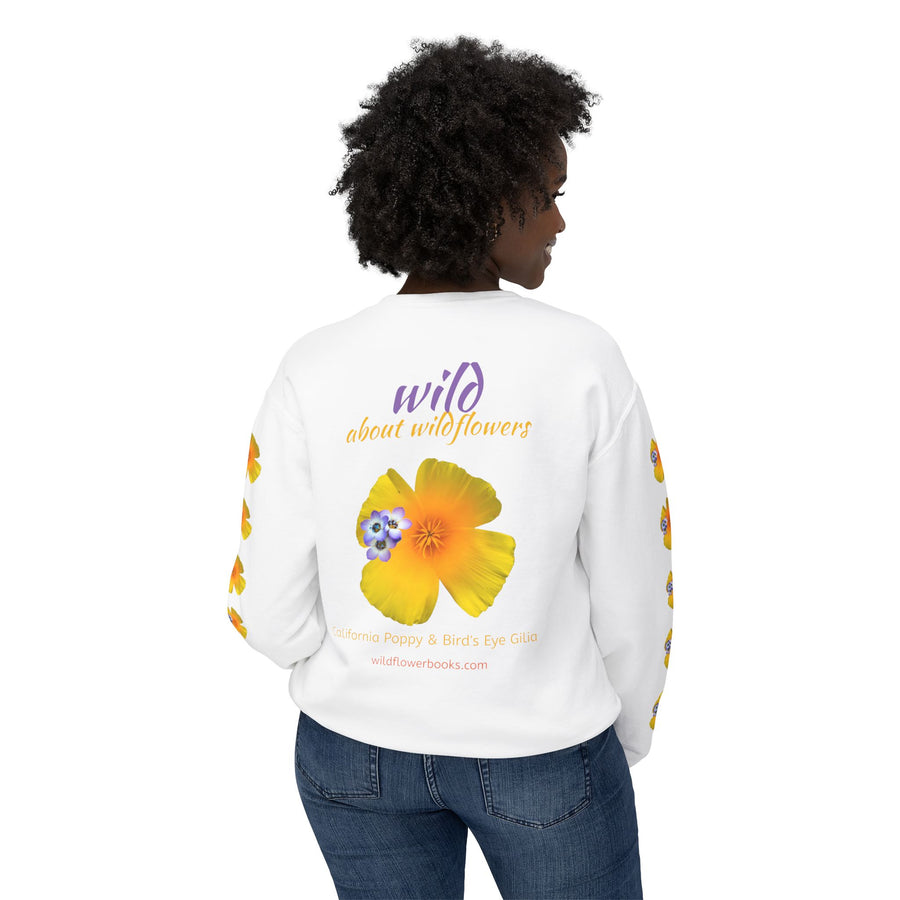 Sweatshirt California Poppy and Gilia Unisex Lightweight Crewneck