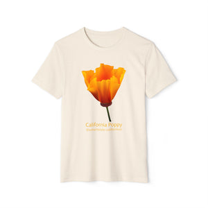 California Poppy Wildflower Unisex Recycled Organic T-Shirt