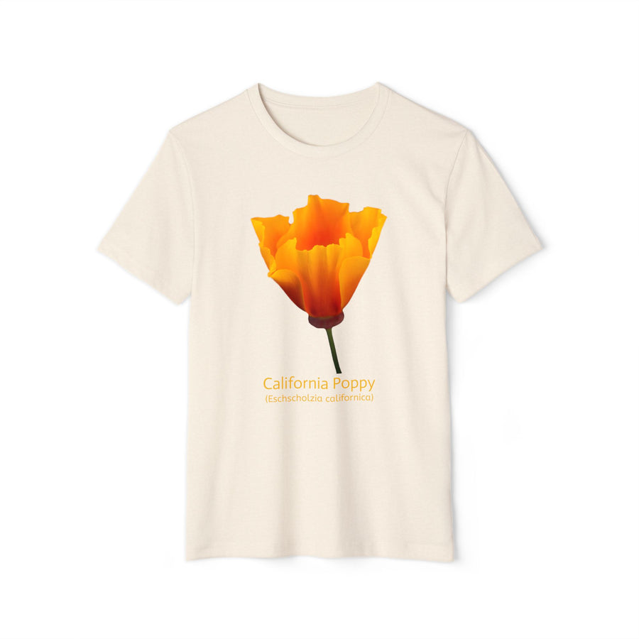 California Poppy Wildflower Unisex Recycled Organic T-Shirt