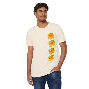 California Poppy & Bird's Eye Gilia Wildflower Stack Unisex Recycled Organic T-Shirt