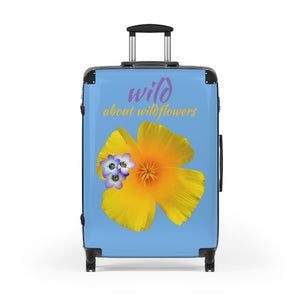 Suitcase - California Poppy & Gilia - Light Blue