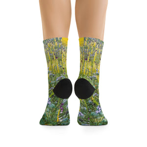 Desert Candle Wildflower Landscape Eco-friendly Socks