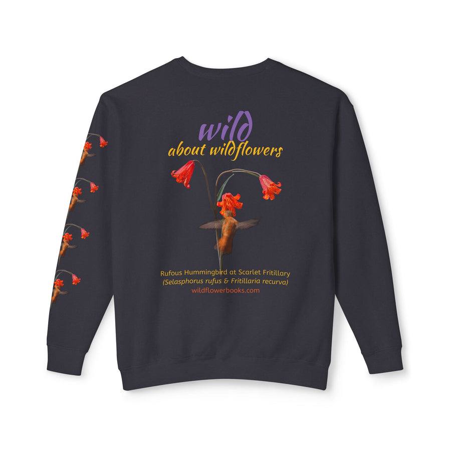 Sweatshirt - Rufous Hummingbird at Scarlet Fritillary Unisex Crewneck