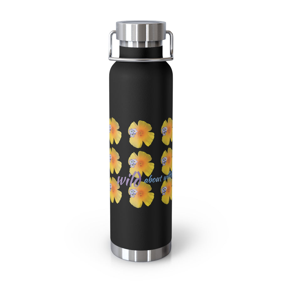 California Poppy Grid Copper Vacuum Insulated Bottle, 22oz