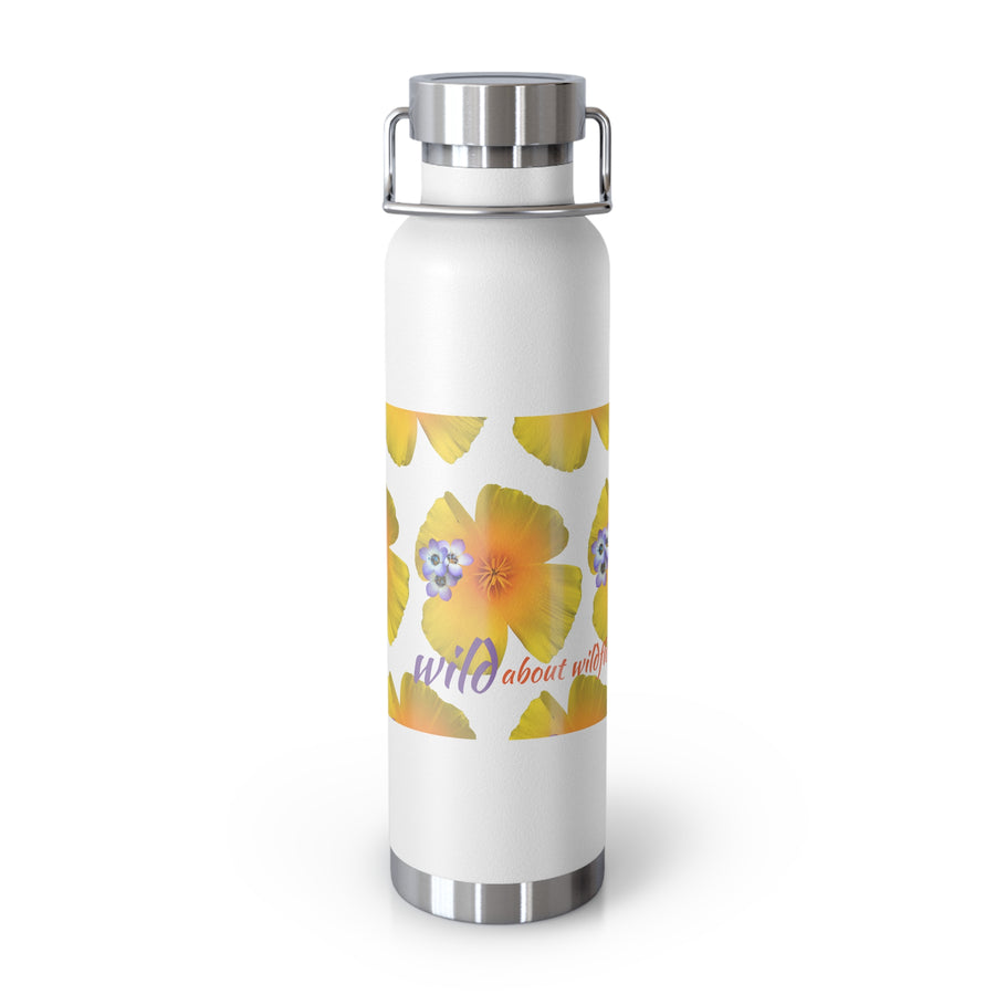 California Poppy & Bird's Eye Gilia Grid #2 Copper Vacuum Insulated Bottle, 22oz