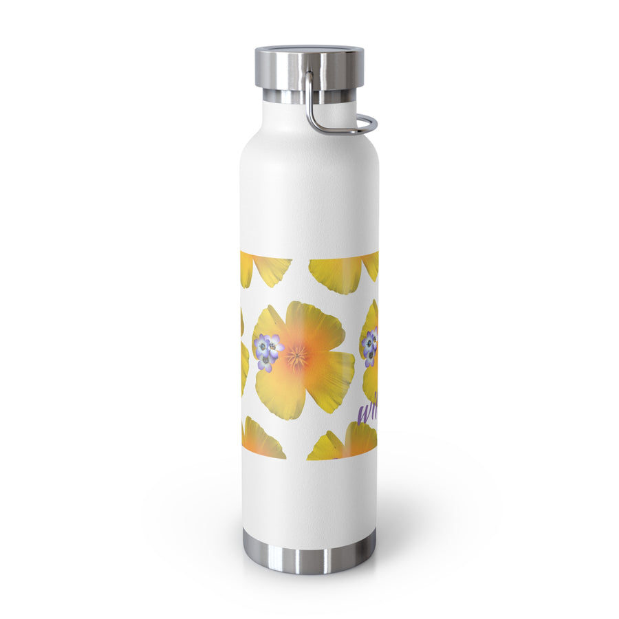 California Poppy & Bird's Eye Gilia Grid #2 Copper Vacuum Insulated Bottle, 22oz