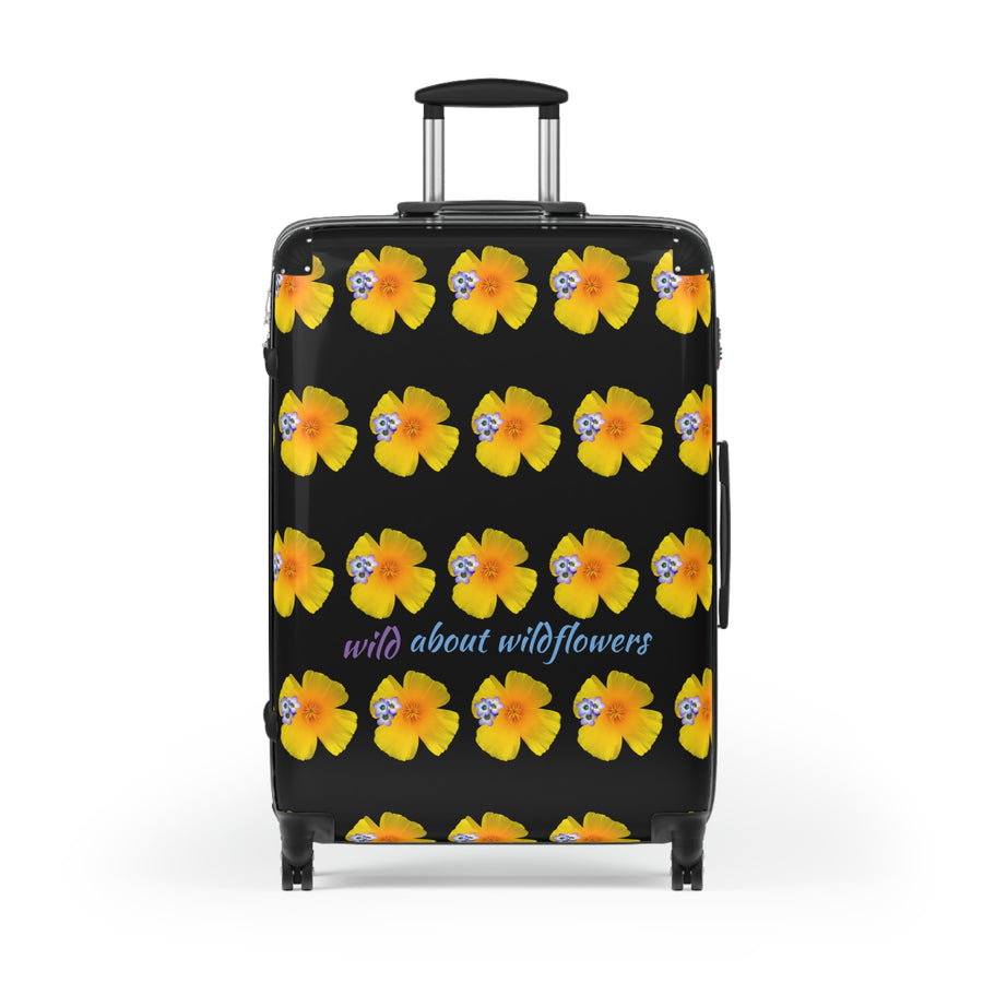 Suitcase - California Poppies & Gilias Black