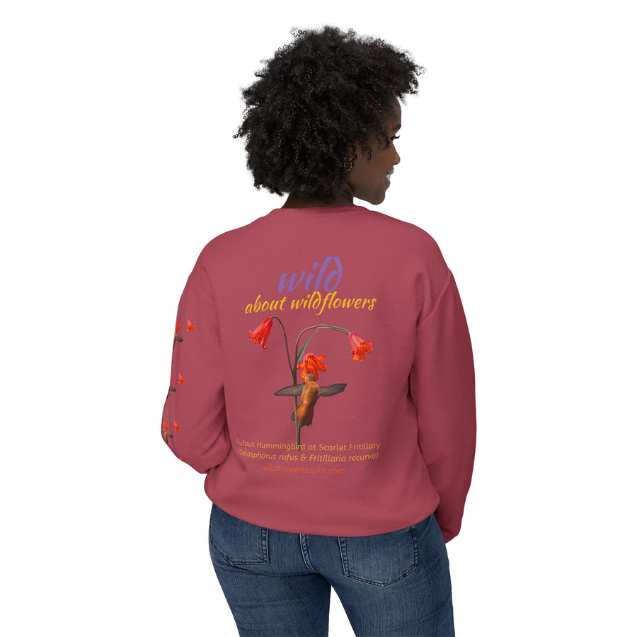 Sweatshirt - Rufous Hummingbird at Scarlet Fritillary Unisex Crewneck