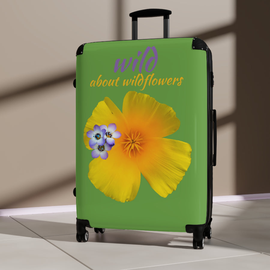 Suitcase - California Poppy & Gilia - Light Green