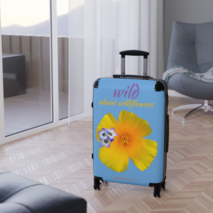 Suitcase - California Poppy & Gilia - Light Blue