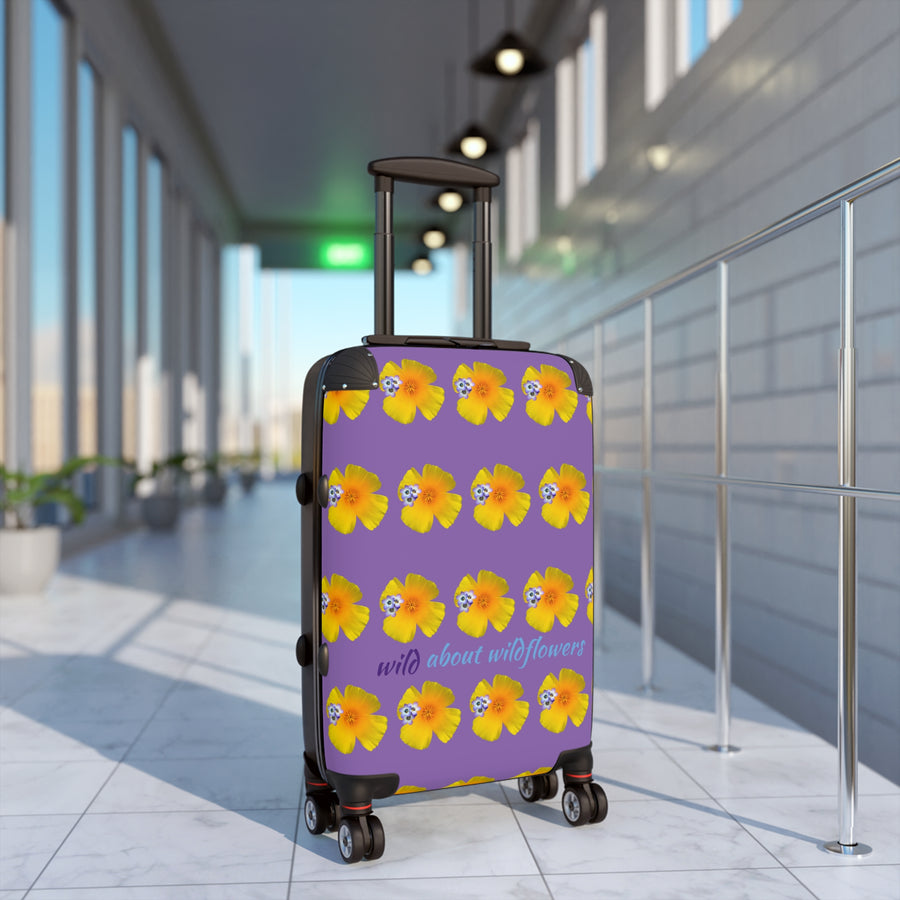 Suitcase - California Poppies & Gilias Purple