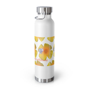 California Poppy & Bird's Eye Gilia Grid #2 Copper Vacuum Insulated Bottle, 22oz