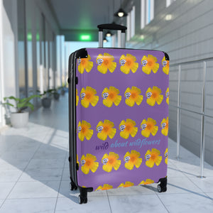 Suitcase - California Poppies & Gilias Purple