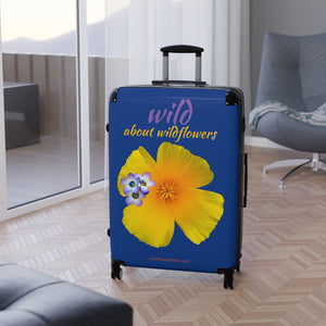 Suitcase - California Poppy & Gilia - Dark Blue