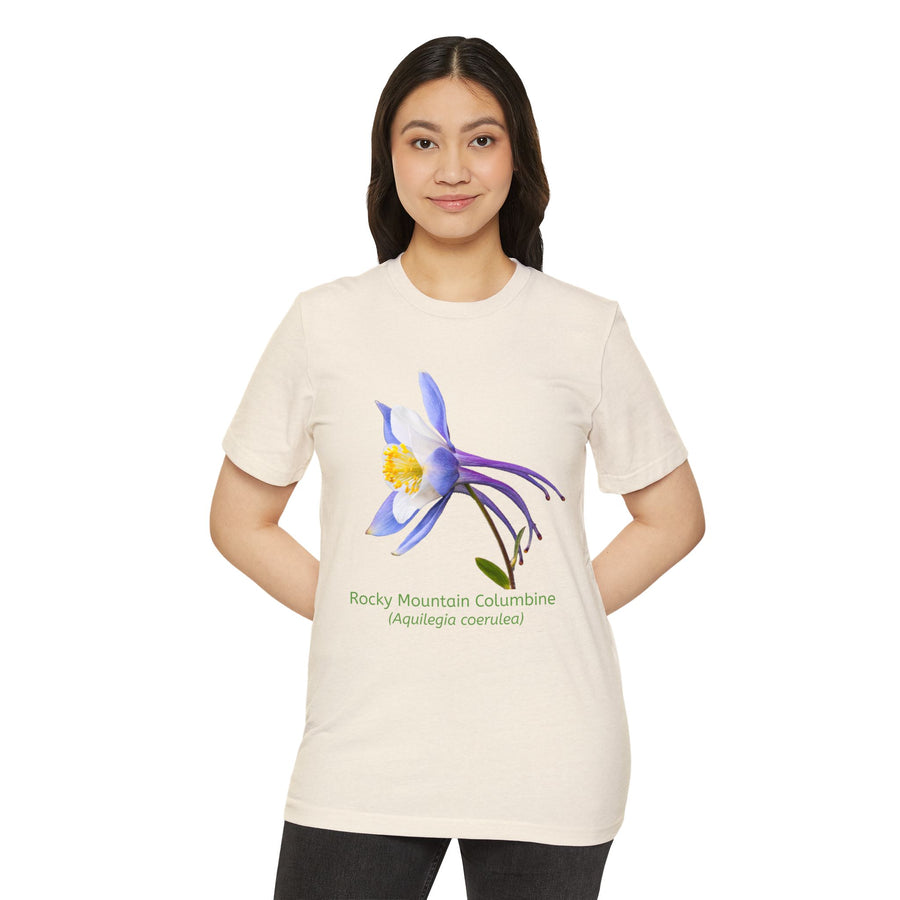 Rocky Mountain Columbine Wildflower Eco T-Shirt