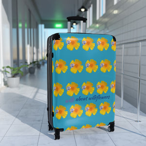 Suitcase - CA Poppies & Gilias Grid Turquoise