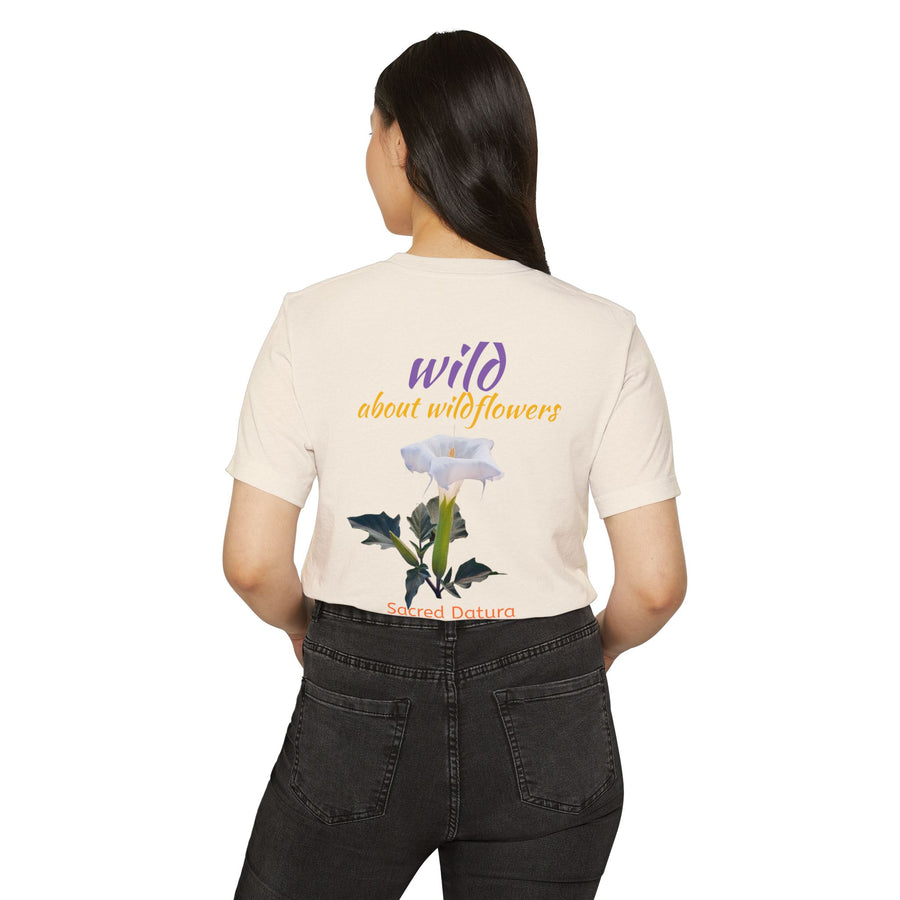 Sacred Datura Small Wildflower Unisex Recycled Organic T-Shirt