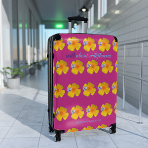 Suitcase - California Poppies & Gilias Pink