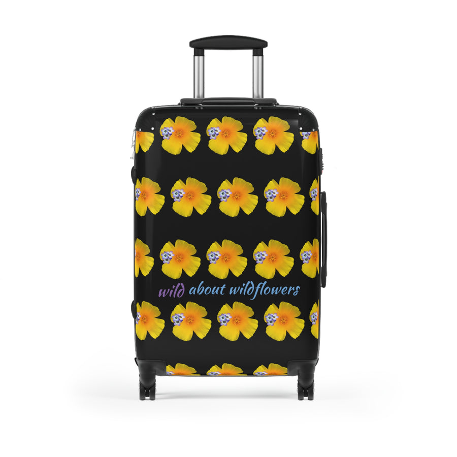 Suitcase - California Poppies & Gilias Black