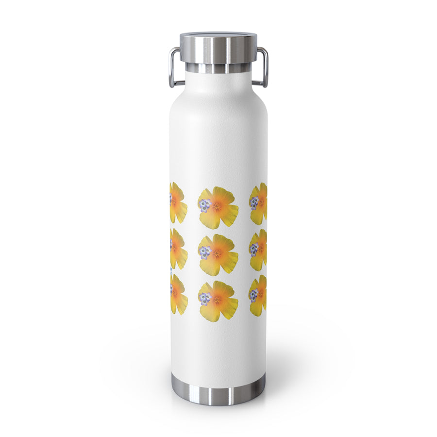 California Poppy Grid Copper Vacuum Insulated Bottle, 22oz