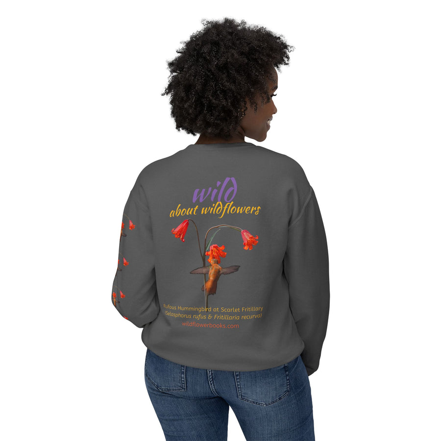 Sweatshirt - Rufous Hummingbird at Scarlet Fritillary Unisex Crewneck