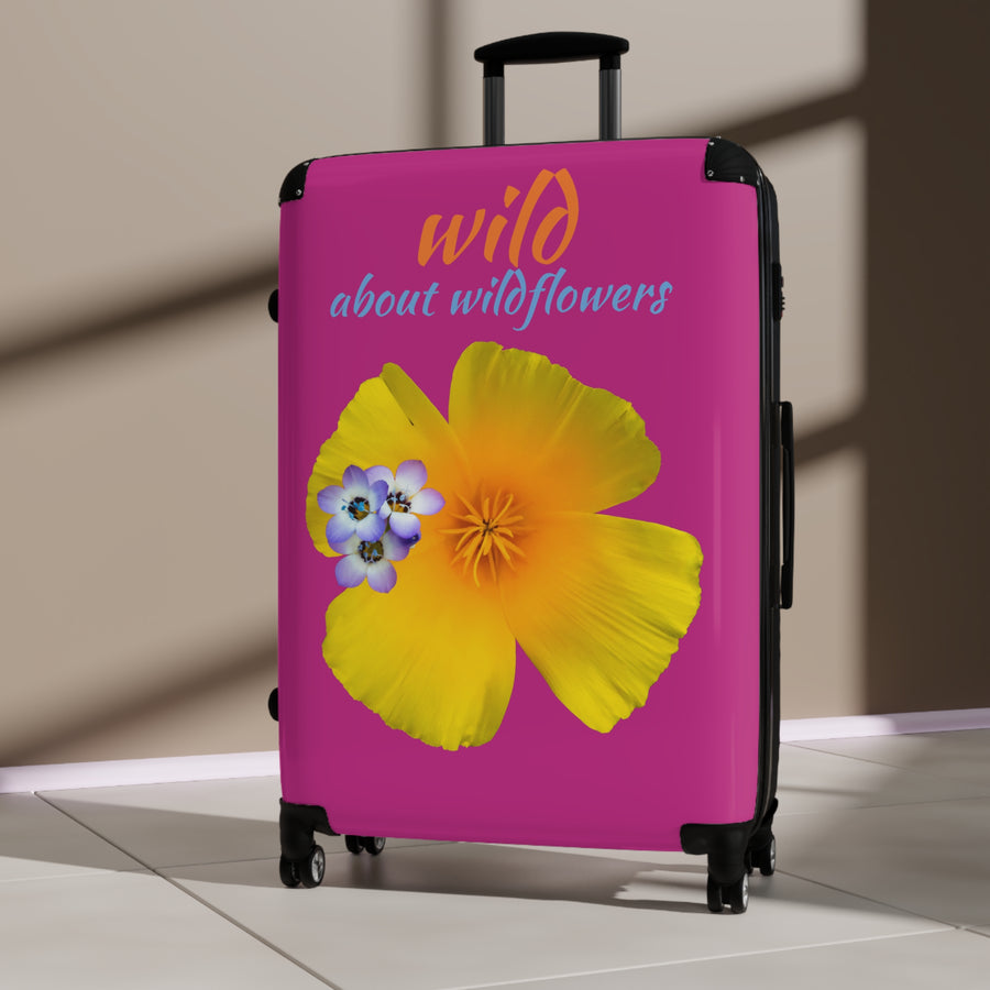 Suitcase  -California Poppy and Gilia - Magenta