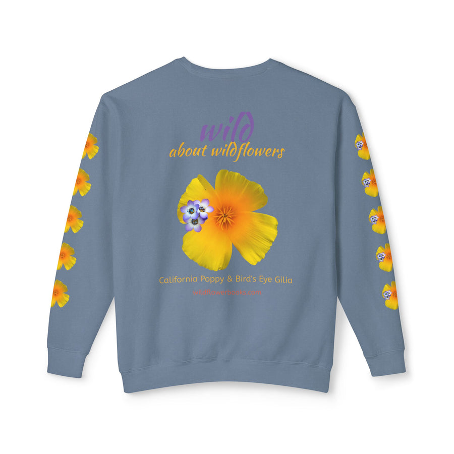 Sweatshirt California Poppy and Gilia Unisex Lightweight Crewneck