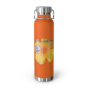 California Poppy & Bird's Eye Gilia Copper Vacuum Insulated Bottle, 22oz