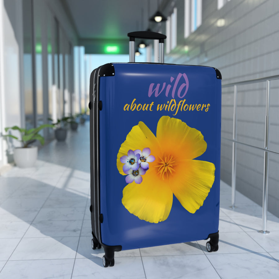 Suitcase - California Poppy & Gilia - Dark Blue