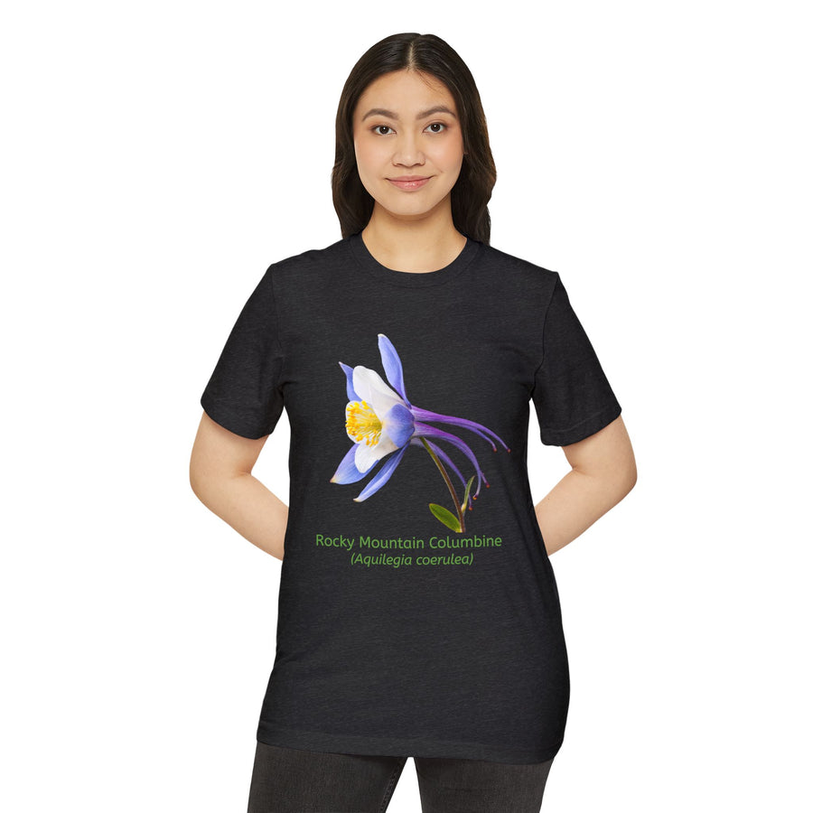 Rocky Mountain Columbine Wildflower Eco T-Shirt