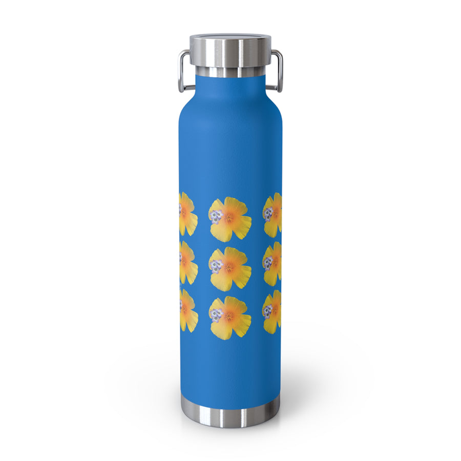 California Poppy Grid Copper Vacuum Insulated Bottle, 22oz