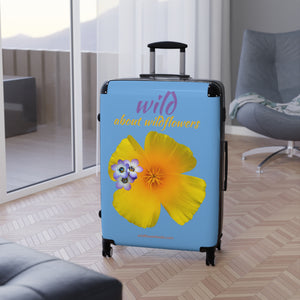 Suitcase - California Poppy & Gilia - Light Blue