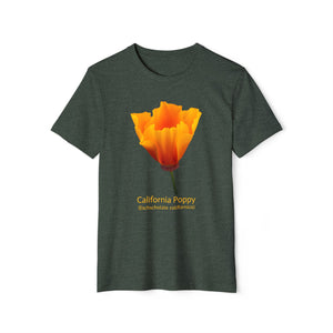 California Poppy Wildflower Unisex Recycled Organic T-Shirt