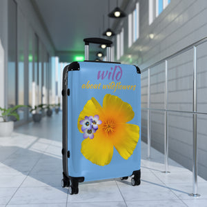 Suitcase - California Poppy & Gilia - Light Blue