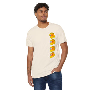 California Poppy & Bird's Eye Gilia Wildflower Stack #2 Unisex Recycled Organic T-Shirt